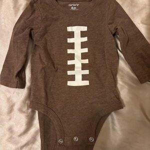 Carter's Brown Football Stitch Bodysuit